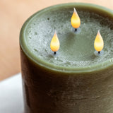LED 3 Wick Candle, Olive