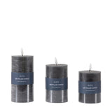 Set of 3 LED Candles, Rustic Slate