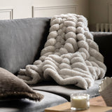 Ribbed Faux Fur Throw