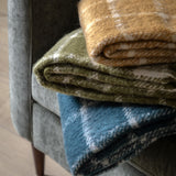 Faux Mohair Check Throw, Green