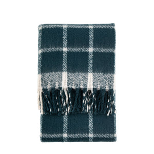 Faux Mohair Check Throw, Blue