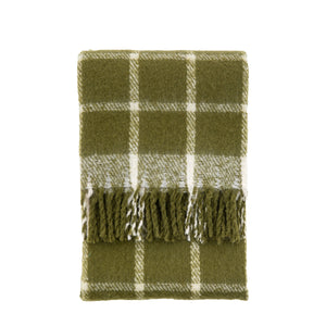 Faux Mohair Check Throw, Green