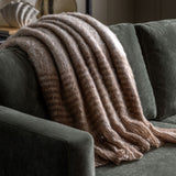 Faux Mohair Fringe Throw, Brown