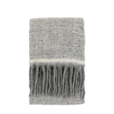 Faux Mohair Fringe Throw, Grey