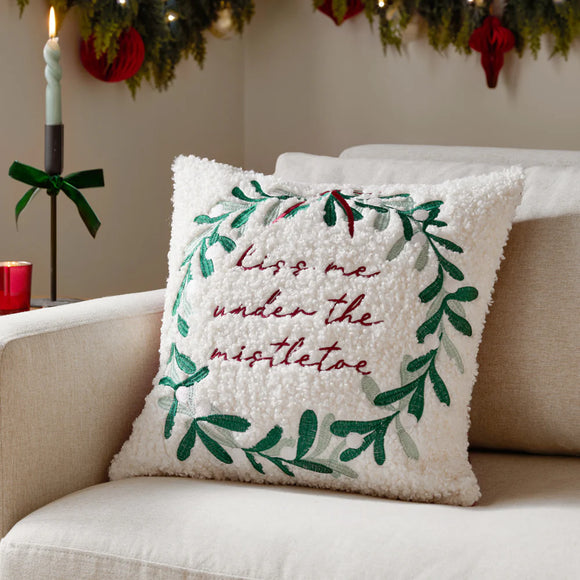 Kiss Me Under The Mistletoe Cushion