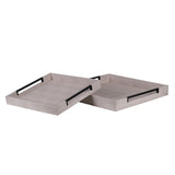 Large Ivory and Black Faux Shagreen Tray