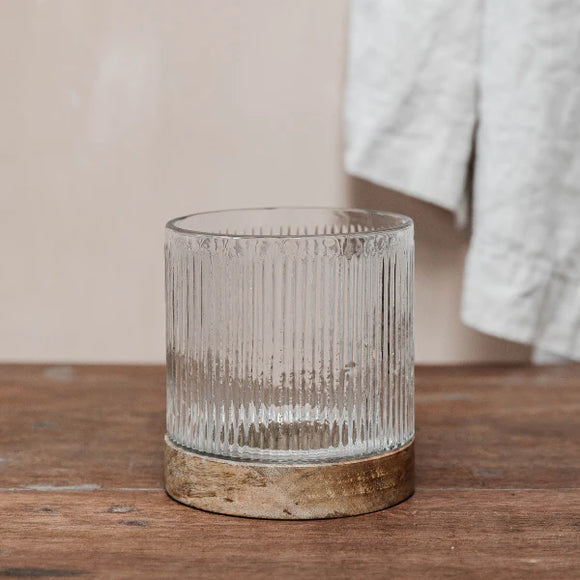 Large Ribbed Candle Holder