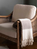 Leigh Wide Stripe Wool Throw, Natural