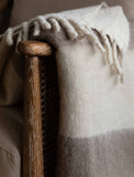 Leigh Wide Stripe Wool Throw, Natural