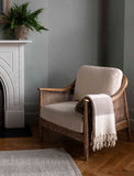Leigh Wide Stripe Wool Throw, Natural