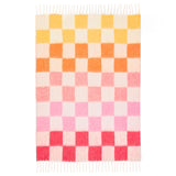 Maisie Checked Tasselled Throw, Citrus Blush