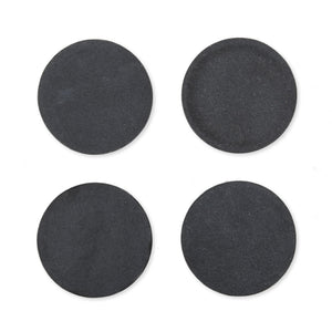Set of 4 Round Marble Coasters - Black