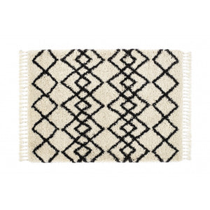 Morocco Rug in Ivory and Charcoal