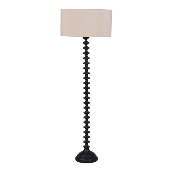 Ridged Floor Lamp with Neutral Shade