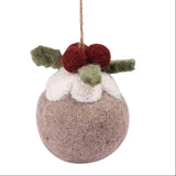 Individual Felt Christmas Pudding Hanging Decoration