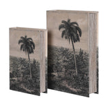 Set of 2 Palm Tree Book Boxes
