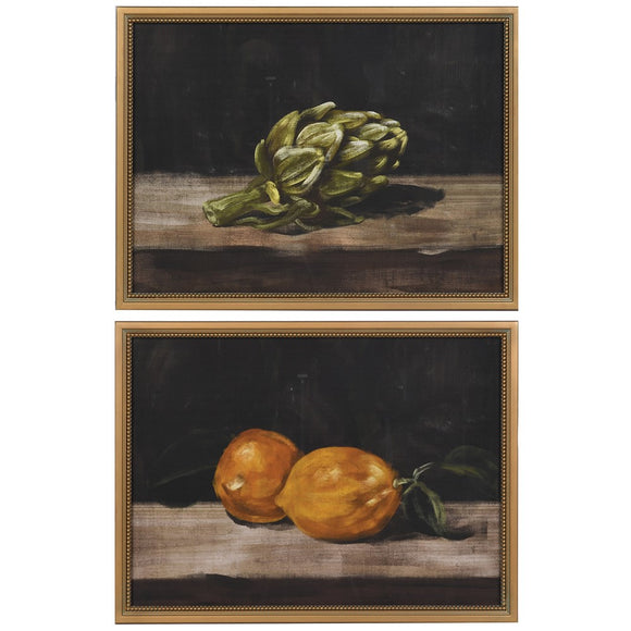 Set of 2 Still Life Fruit and Veg