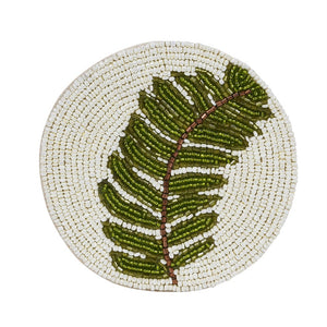 Set of 4 Beaded Leaf Coasters