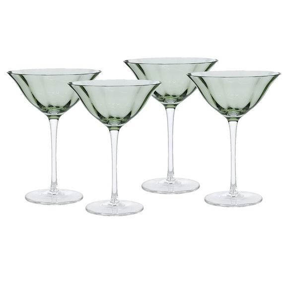 Set of 4 Olive Martini Glasses