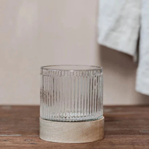 Small Ribbed Candle Holder