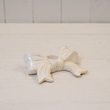 Stone Glazed Bow Candle Holder