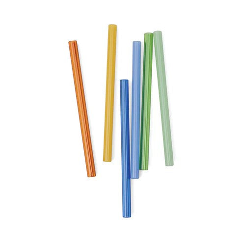 The Whistler Coloured Glass Straws - Set of 6