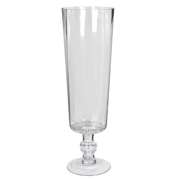 Tall Pleated Glass Vase