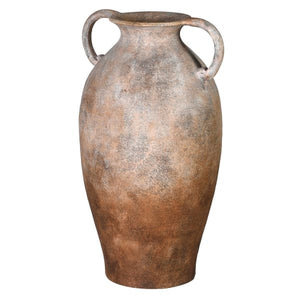 Mottle Effect Terracotta Two Handle Vase