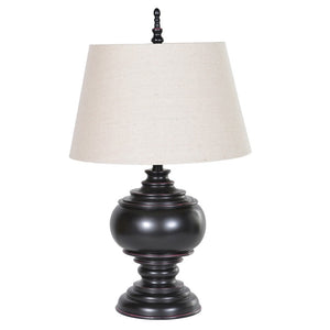 Temple Table Lamp with Sand Linen Shade
