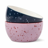 'The Bella' Dipping Bowls, Navy & Lilac Splatter