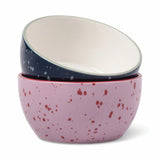 'The Bella' Dipping Bowls, Navy & Lilac Splatter