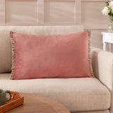 Tilly Velvet Cushion Poached Pear and Shell 30 x 50