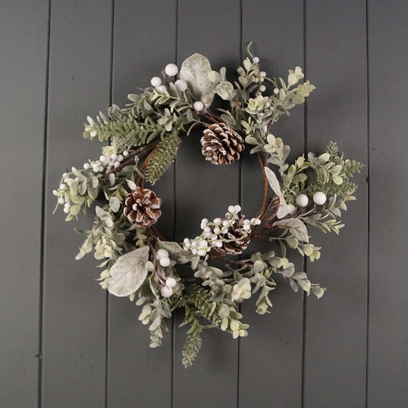 White Berry Candle Wreath