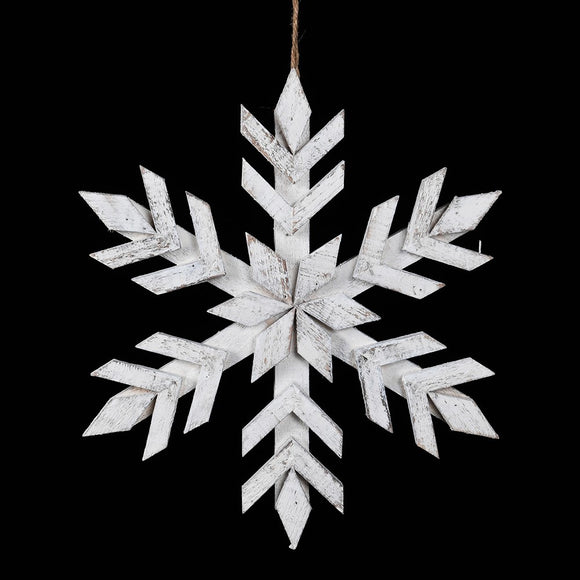 Large Distressed White Hanging Snowflake