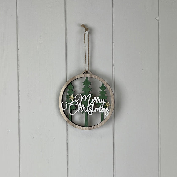 Wooden Hanging Tree Circle Decoration