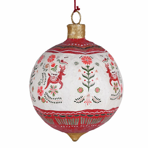 Extra Large Papermache Festive Bauble