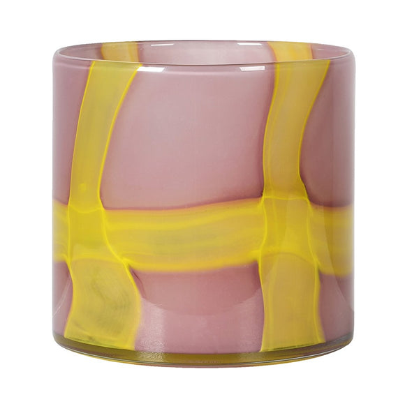 Yellow Cross Glass Vase
