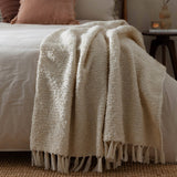 Candar Textured Boucle Throw, Ecru