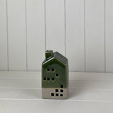 Tall Green Ceramic LED House