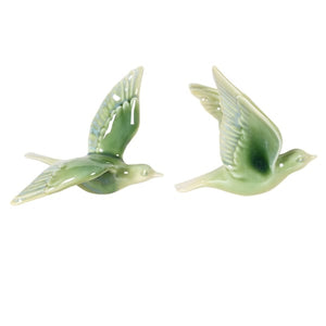 Pair of Green Flying Birds