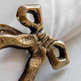 Bow Napkin Ring Antique Gold 4pk - KHEE