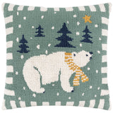 Polar Bear Cushion, Frosty Blue
