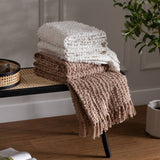 Arvo Woven Tasselled Throw, Natural