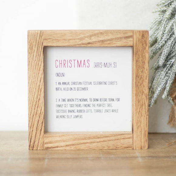 Christmas Definition Wooden Sign - KHEE