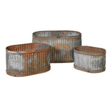 Set of 3 Distressed Planters