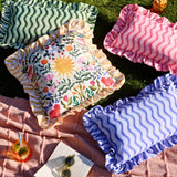 Summer Solstice Wiggly Stripe Outdoor Cushion