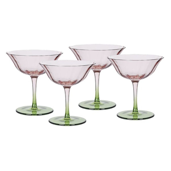Set of 4 Fleur Coupe Glasses