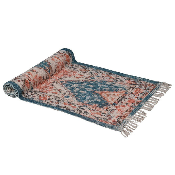 Fringed Imari Chenille Cotton Rug - KHEE