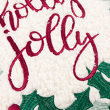 Holly Wreath Embroidered Cushion - KHEE