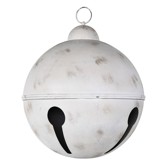Large Distressed White Hanging Bell - KHEE